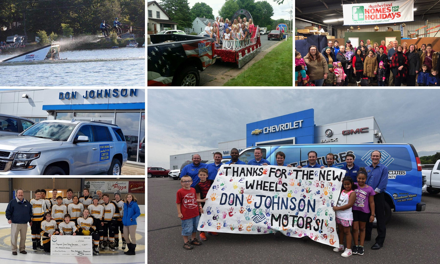 Collage of Don Johnson Auto Group community and volunteer events