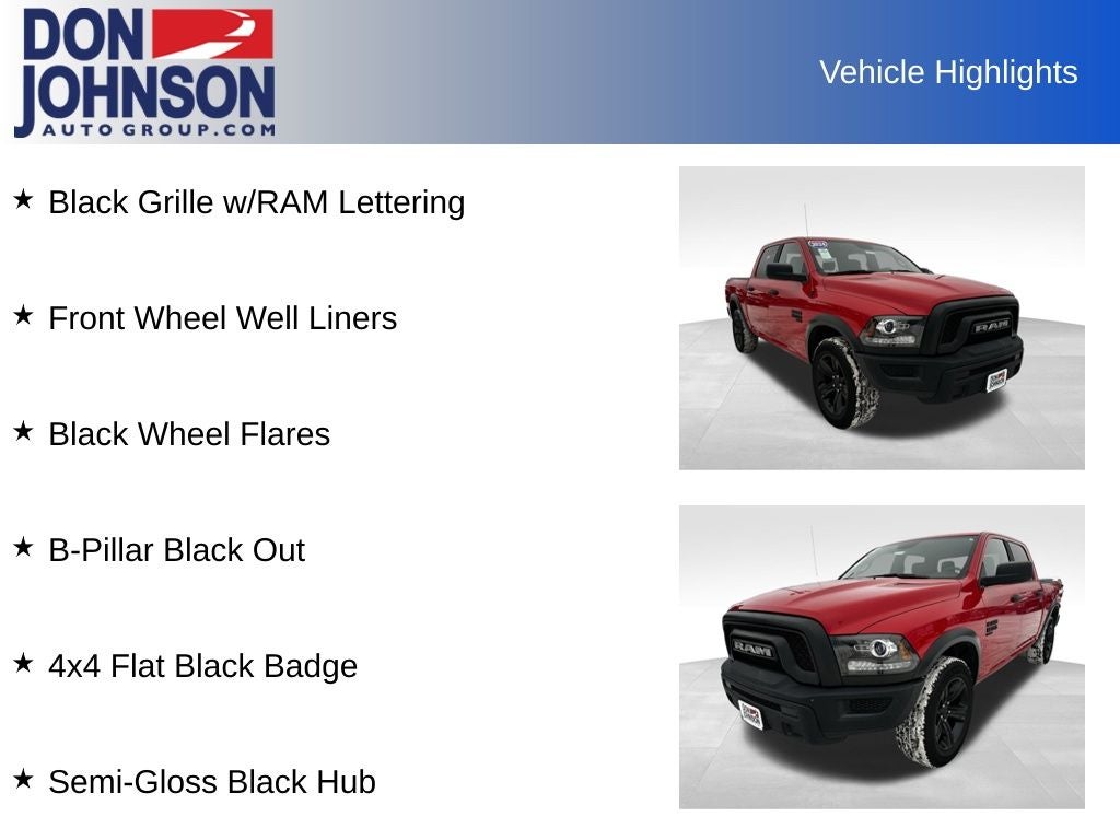 2024 RAM 1500 Classic Warlock Crew Cab 4x4 5'7' Box