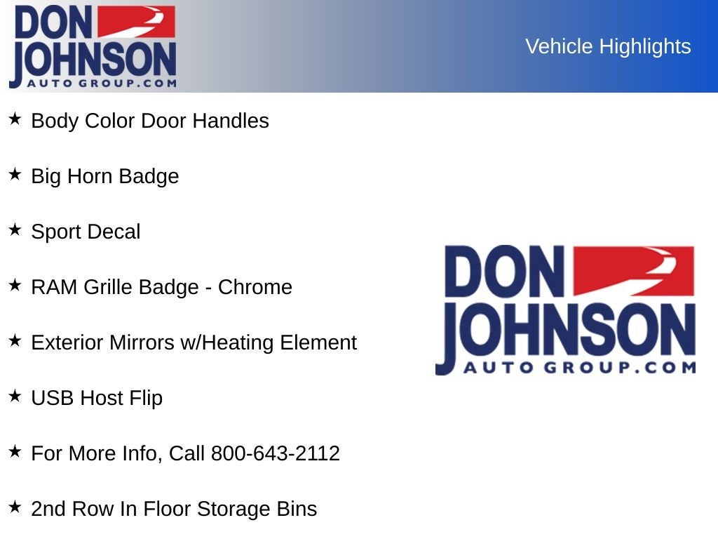 2023 RAM 1500 Big Horn Crew Cab 4x4 5'7' Box
