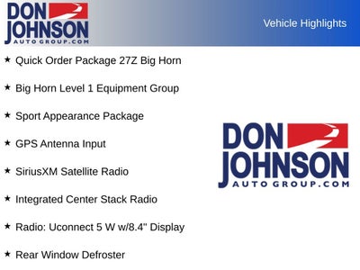 2023 RAM 1500 Big Horn Crew Cab 4x4 5'7' Box