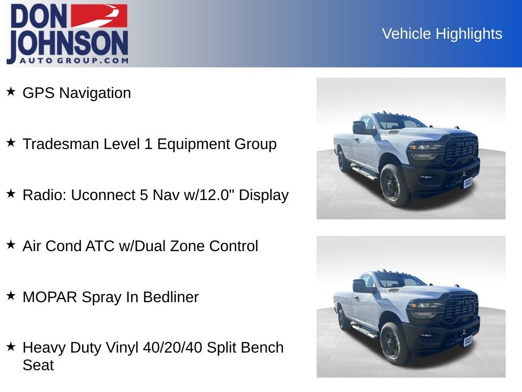 2026 RAM Ram 2500 RAM 2500 TRADESMAN REGULAR CAB 4X4 8' BOX