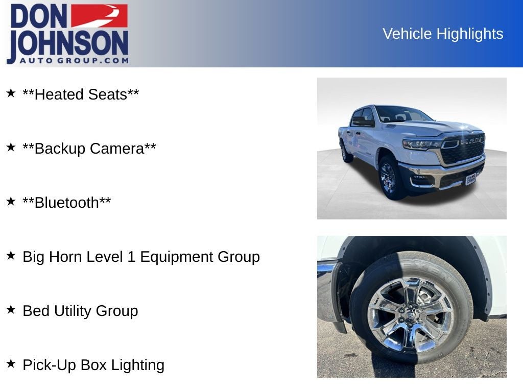 2026 RAM Ram 1500 RAM 1500 BIG HORN CREW CAB 4X4 5'7' BOX