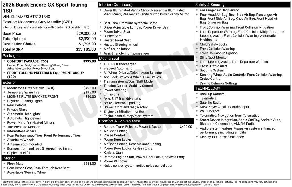 2026 Buick Encore GX Sport Touring