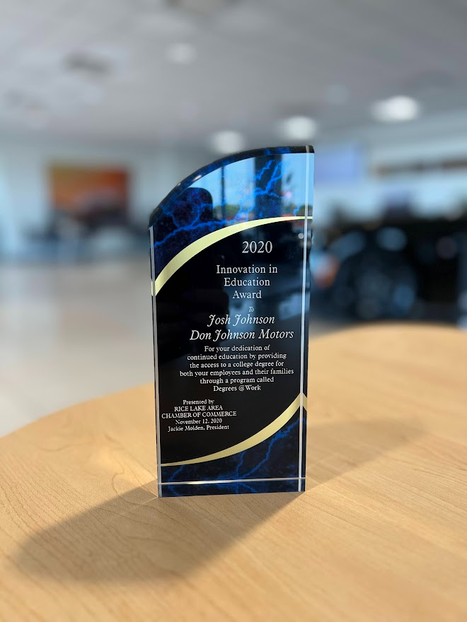 Award - Don Johnson Auto Group in Rice Lake WI