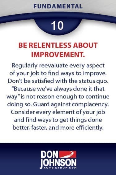 Fundamental 10 - Be Relentless About Improvement