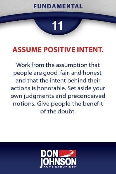 Fundamental 11 - Assume Positive Intent