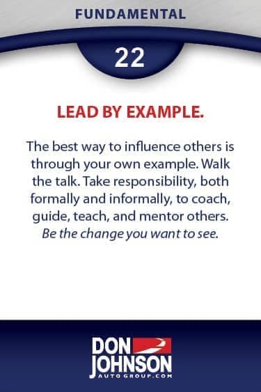 Fundamental 22 - Lead By Example