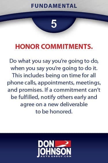 Fundamental 5 - Honor Commitments