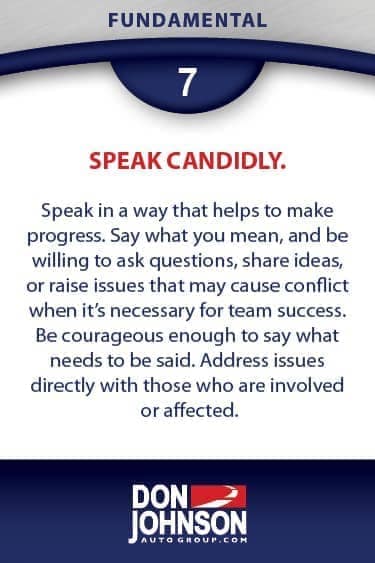Fundamental 7 - Speak Candidly