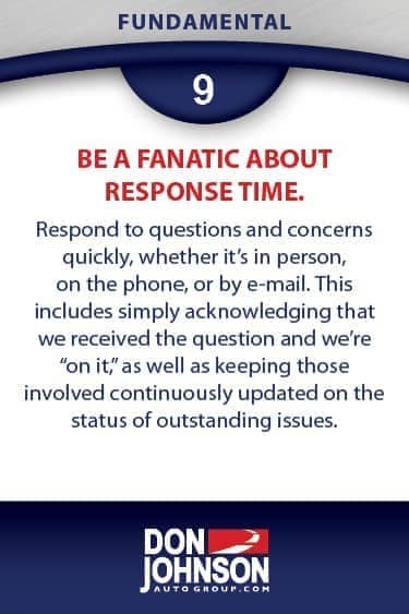 Fundamental 9 - Be A Fanatic About Response Time